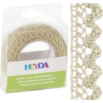 Lepicí páska Páska samolepicí 1,5cm x 2m textilní vanilka