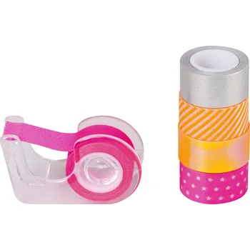 Lepicí páska Páska papírová mini lepicí 5ks - neon, růžová