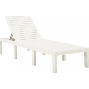 Zahradní lehátko ProGarden Zahradní polohovací lehátko Haiti 2 ratan bílé - BEZ PODUŠKY
