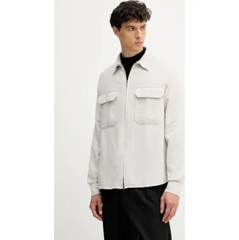 Pánská košile Bavlněná košile Armani Exchange pánská, béžová barva, regular, s klasickým límcem, XM001140 AF16611 XM001140.AF16611 12M, vel. L