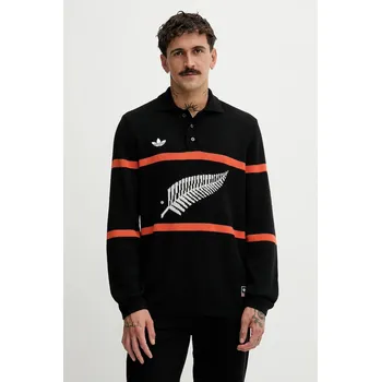 Pánský svetr Svetr z vlněné směsi adidas Originals All Black pánský, černá barva, KG4640 99X, vel. M