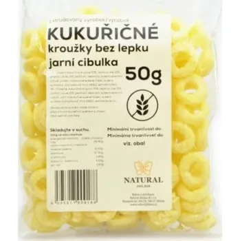 Kukuřičné kroužky jarní cibulka - bez lepku - Natural Jihlava 50g