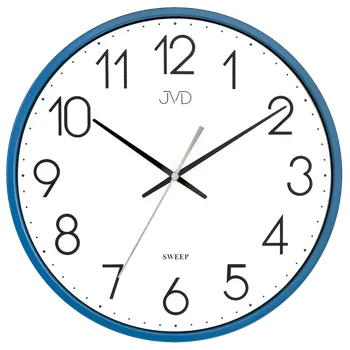 Hodiny JVD Modré nástěnné tiché netikající hodiny JVD HX8016.4 (netikající plynulý chod)
