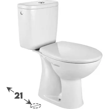 Klozet JIKA Euroline WC klozet kombinační, výška 39 cm, spodní odpad 21 cm, boční napouštění, bílý, H8257970007873