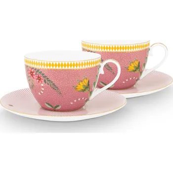 PIP Studio Šálek a podšálek La Majorelle růžová 280ml sada 2ks 51.004.135