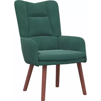 Křeslo Křeslo relaxační, nohy dřevěné, látka zelená, TYRION