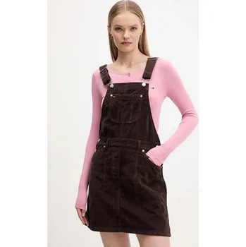 Dámské oblečení Manšestrové šaty Tommy Jeans DW0DW21494 hnědá 89X, vel. L