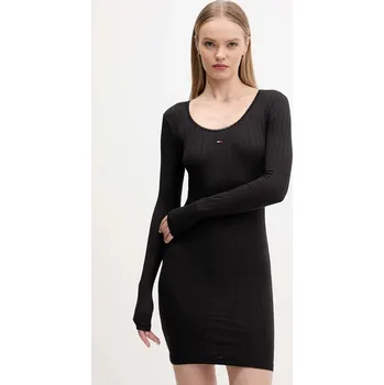Dámské šaty Šaty Tommy Jeans černá barva, mini, přiléhavé, DW0DW21508 99X, vel. XL