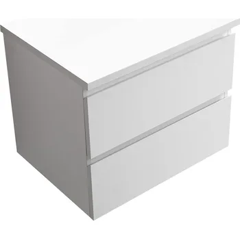 Koupelnový nábytek CERANO - Koupelnová skříňka Carole s deskou pod umyvadlo - 36 mm - bílá matná - 61x51,6x46,5 cm