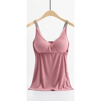 Těhotenská podprsenka Kojící / těhotenské tílko jednobarevné Barva: melounová, Velikost: XL