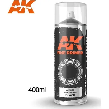 Barva ve spreji AK Interactive - Fine Primer Black - Spray 400ml
