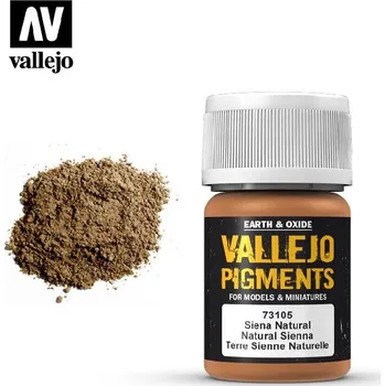 Modelářská barva Vallejo - Pigmenty 73105 Natural Sienna 35 ml.