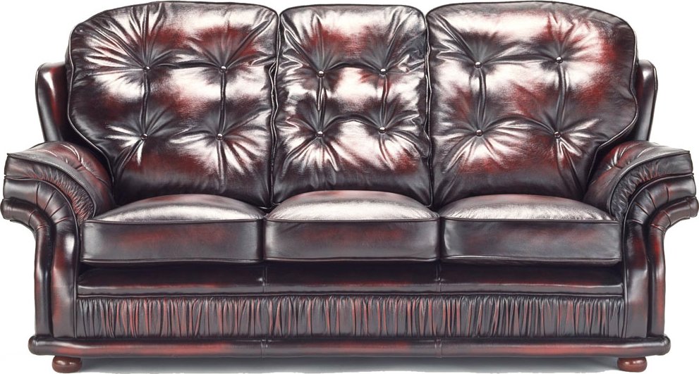 BARRINGTON FURNITURE Rustikální kožená sedací souprava Carlton kůže vínová