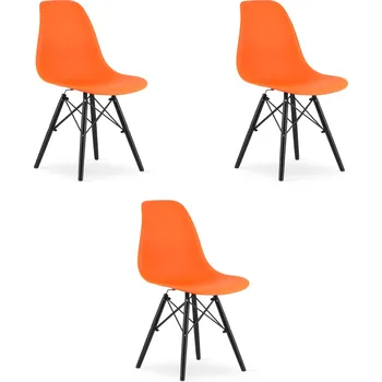 Jídelní židle Židle OSAKA oranžová / nohy černé x 3