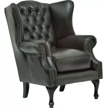 Křeslo Křeslo Chesterfield III zelené (Kožené křeslo Chesterfield)