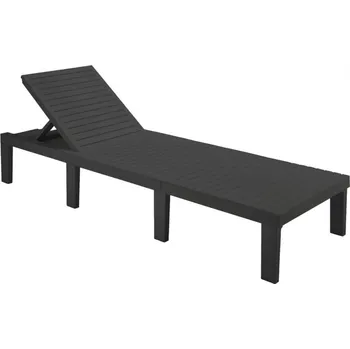 Zahradní lehátko ProGarden Zahradní polohovací lehátko Haiti 2 ratan antracit - BEZ PODUŠKY