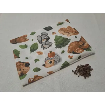 Polštář Pro útulný domov Nahřívací polštářek Zvířátka okrová s pohankovými slupkami