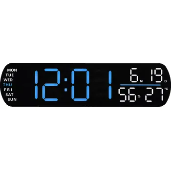 Budík JVD Digitální moderní budík do el. sítě JVD SB5512.1 s modrými LED číslicemi (LED osvětlení)