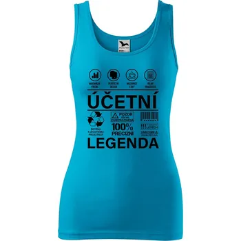 DOBRÝ TRIKO Dámské tílko s potiskem Účetní legenda Velikost: S, Barva: Tyrkysová