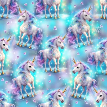 Úplet, Bílí jednorožci fialovomodrá (E) (Top kvalitní úplet Bella digitisk)