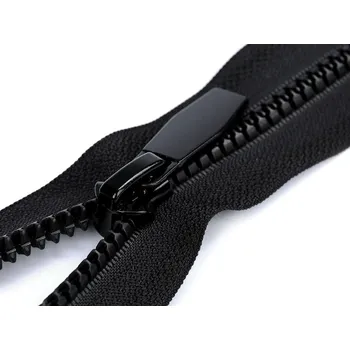 Zip Kostěný zip No 5 délka 70 cm kulaté zoubky, s ozdobným jezdcem Varianta: 322 černá, Balení: 1 ks