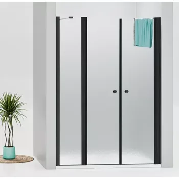 Sprchové dveře BETA LINE Black 150 Grape Sprchové dveře dvoukřídlé s pevnou stěnou v rovině (110+40)