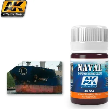 Modelářská barva AK Interactive - Brown Streaking Grime for Red Hulls