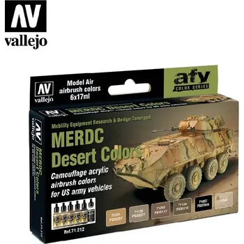 Modelářská barva Vallejo - Model Air Set 71212 MERDC Desert Colors 6x17 ml.