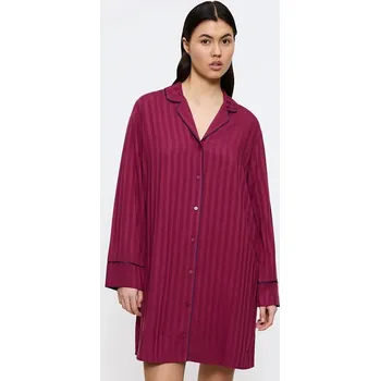 Dámská noční košile Propínací noční košile Amourette Jacquard NDW vínová XXL
