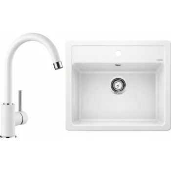 Granitový dřez Blanco Set 07-C 25 Legra 6 Bílá + Mida Bílá