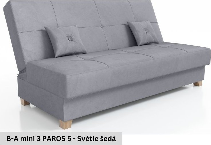 Rozkládací pohovka STRAKOŠ B-A mini 3 s úložným prostorem, rozkládací na spaní