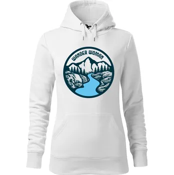 Dámská mikina DOBRÝ TRIKO Dámská mikina s potiskem Wander woman Velikost dámské mikiny: 2XL, Barva: Bílá