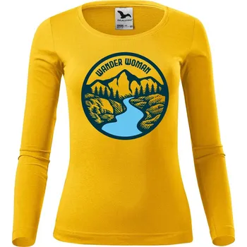Dámské tričko DOBRÝ TRIKO Dámské bavlněné triko Wander woman Velikost: XL, Barva: Žlutá