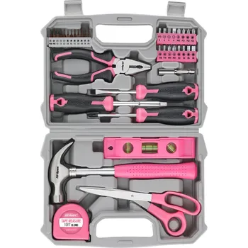 metr Růžový kufřík se sadou ručního nářadí Hi-Spec