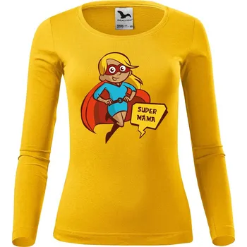 Dámské tričko DOBRÝ TRIKO Dámské bavlněné triko Super máma Velikost: M, Barva: Žlutá