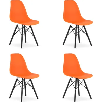 Jídelní židle Židle OSAKA oranžová / nohy černé x 4