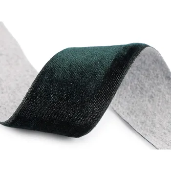 Sametová stuha na cívce ve vánočních barvách šíře 38 mm, návin 2,7 m - 2 zelená temná