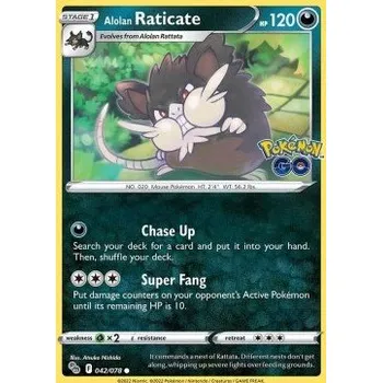 Karetní hra PGO 042/078 Alolan Raticate - Pokémon GO Stav: Near Mint, Verze: REVERSE HOLO