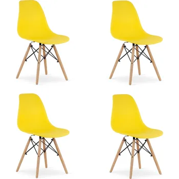 Židle OSAKA žlutá / přírodní nohy x 4