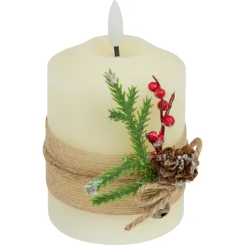 Svíčka Atmosphera Dekorativní parafínová LED svíčka, 10 cm, bílá