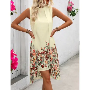 Dámské šaty Dámské letní květinové šaty Barva: Žlutá, Velikostní tabulka: S