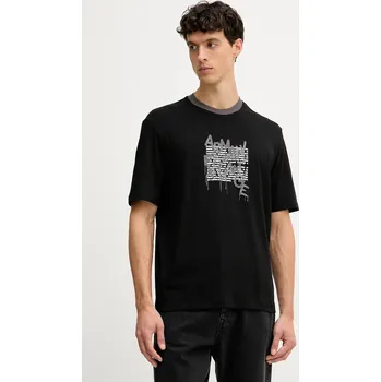 Bavlněné tričko Armani Exchange pánské, černá barva, s potiskem, XM001450 AF10358 XM001450.AF10358 99X, vel. XXL