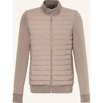 Pánská bunda Reiss Pánská Prošívaná Bunda Ze Směsi Materiálů, černošedá, 50