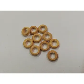 Dětské navlékací korálky Dřevěné korálky - kroužek přírodní - 10mm - 10ks