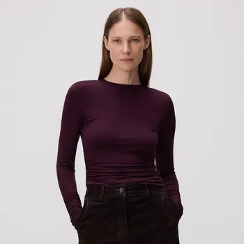 Dámská halenka Reserved - Halenka s vycpávkami na ramenou - tmavě fialová - 494GA-49X - 494GA-49X-XL