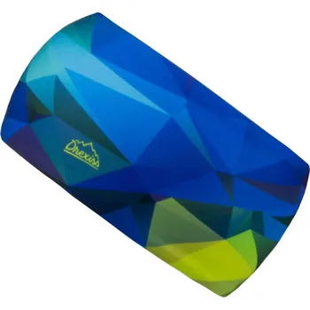 Čepice Funkční čelenka dvouvrstvá Drexiss s fleecem Shapes colours blue - zateplená obvod hlavy 48-52 cm