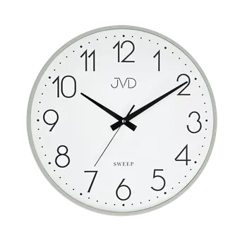 Hodiny JVD Zelené nástěnné kovové netikající tiché hodiny JVD HK4129.2 (netikající plynulý chod)