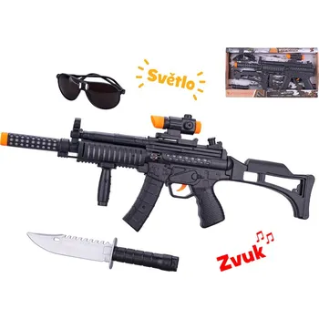 Dětská zbraň Mikro trading Samopal s doplňky - 44 cm - se světlem a zvukem