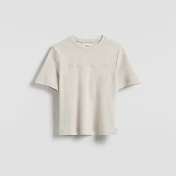 Dámské tričko Reserved - Tričko s vyšívaným nápisem - béžová - 323DT-08X - 323DT-08X-XL