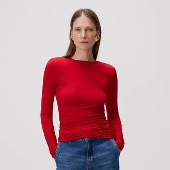 Dámský svetr Reserved - Halenka s vycpávkami na ramenou - červená - 494GA-33X - 494GA-33X-XL